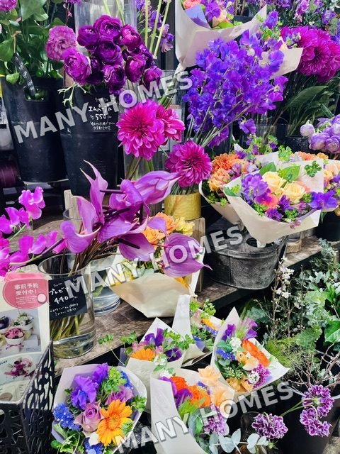 Fresh flowers gathered from a market.